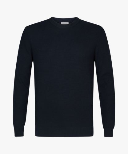 Profuomo navy structuur crewneck