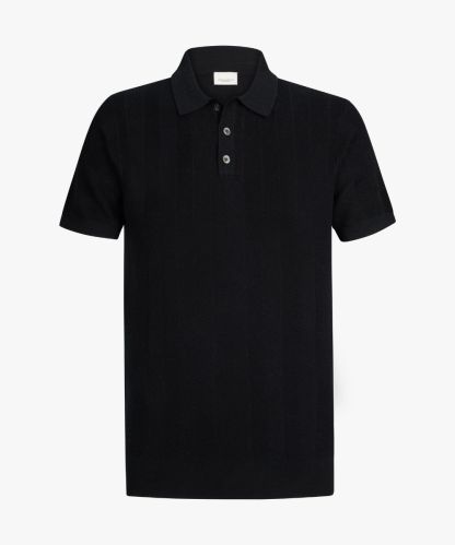 Profuomo navy katoen linnen polo