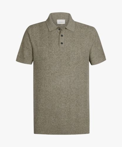 Profuomo beige katoen linnen polo
