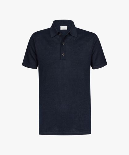 Profuomo navy linnen katoen polo
