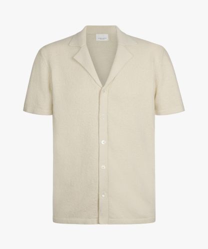 Profuomo off white badstof camp polo