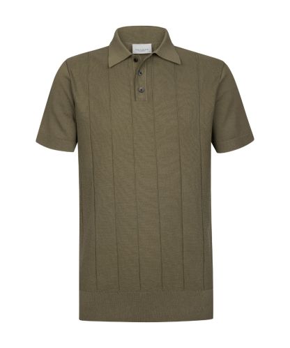 Profuomo lichtbruine aero ease streep polo