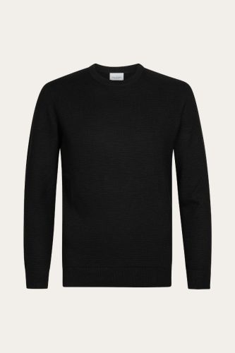 Profuomo zwarte structuur crewneck