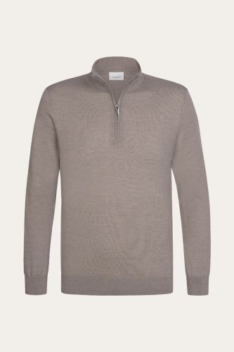Profuomo aubergine merino half zip