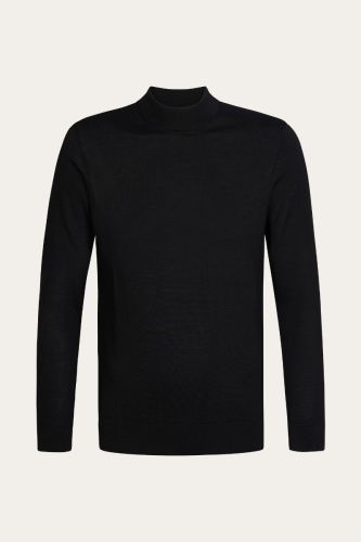 Profuomo zwarte merino mockneck